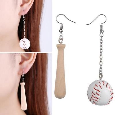 1 Pair Funny Sports Tassel Pendant Earring Baseball Earrings Long Dangle Earring for Women Girl