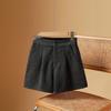 High-Waisted Women's Woolen Bootcut Shorts - Plus Size, Autumn/Winter, Loose Fit, Slimming, 200 Jin