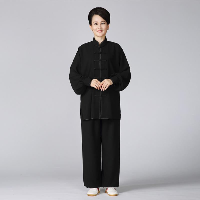 

Silk Cotton Tai Chi Uniform Unisex, Spring/Autumn Solid Color Wushu, Yoga, Taekwondo Suit. Small