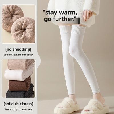 Loop Socks, Pile Socks, Warm and Cold-resistant for Autumn and Winter, Ladies' Knee Pads, High Elasticity, Non-constricting Thick Socks