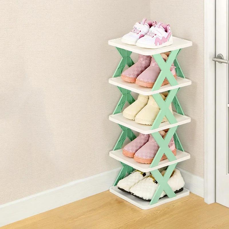 

6-ярусная съемная штабелируемая полка для обуви, органайзер для хранения обуви, экономящая место полка для обуви, пластиковые шкафы для обуви, ящик для входной двери