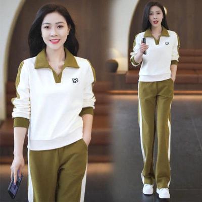 2024 Autumn Women's Casual Two-Piece Set: Loose-Fit Slimming Sweatshirt & Sweatpants