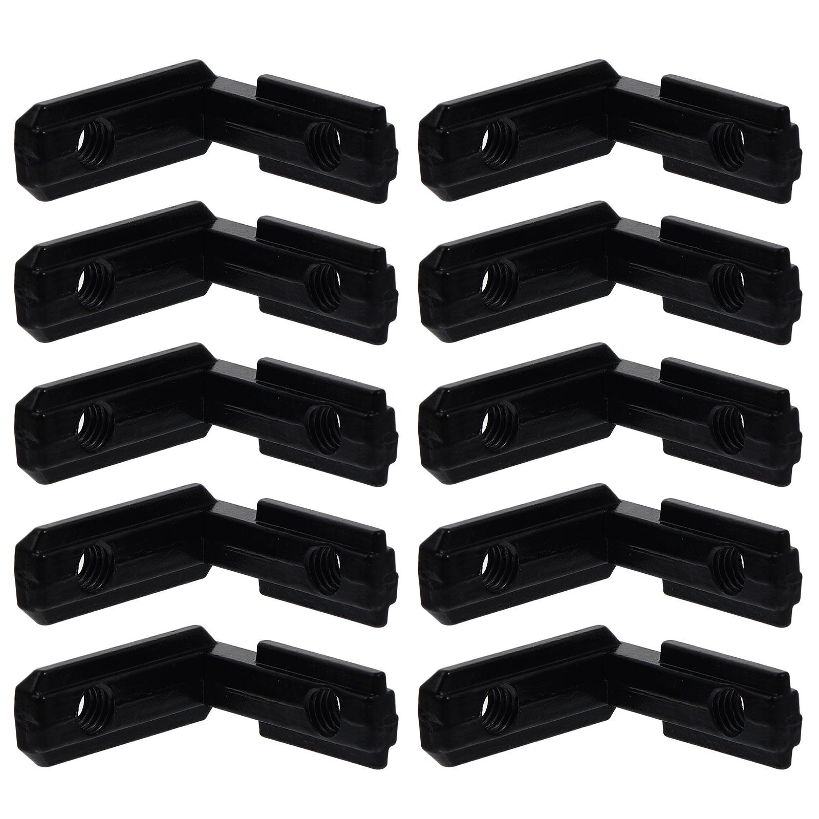 20 Pcs Corner Fittings Bracket Joint Connector Aluminum Angle Extruded Extrusion Profile Brackets чёрный