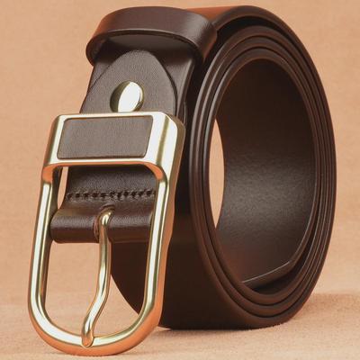 Ceinture à boucle ardillon en cuir véritable pour homme Qingqi Paul - Usage décontracté et professionnel