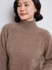 Women's High-Neck Wool Sweater: Solid, Thick, Loose Knit for Autumn/Winter. Versatile Base Layer.