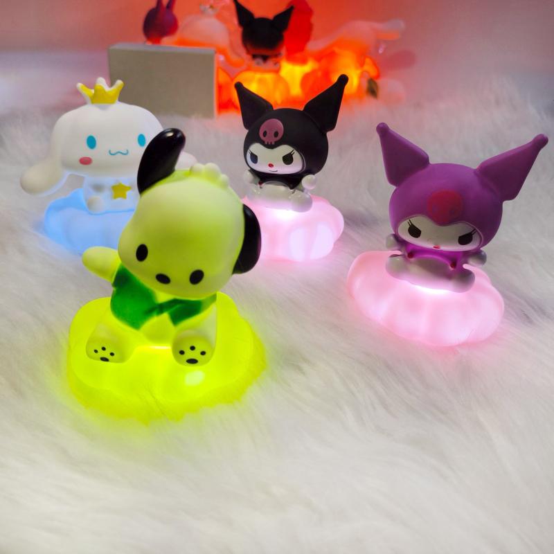 Kawaii Cloud Night Light Characters Kuromi Cinnamoroll Pochacco Eye Protection Led Lamp Bedroom Bedside Decorative Night Lamp