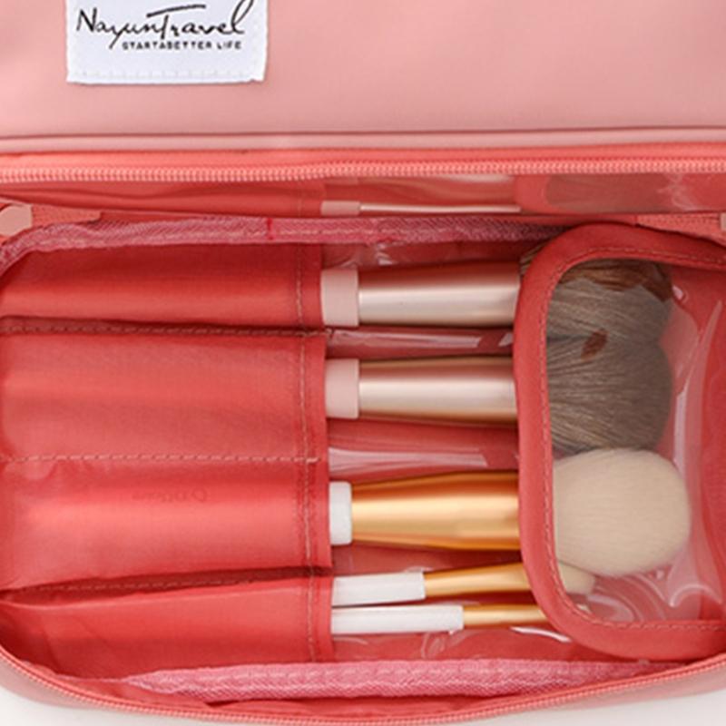 Large Travel Toiletry Cosmetic Bags Double Layer Portable Nylon Makeup Bags Storage Pouch for Women