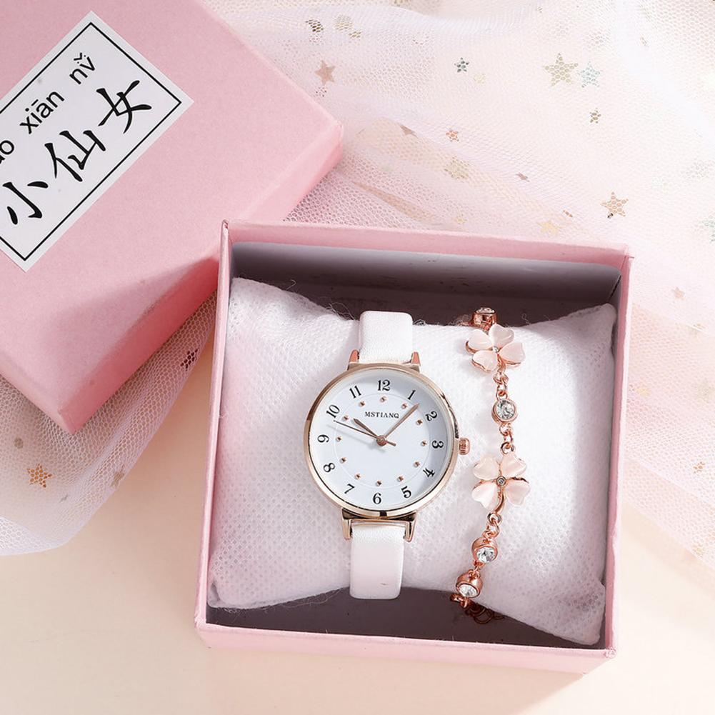 Digitale Damenuhr Leuchtend Mit Einfachem Vintage Mattem Lederarmband Mädchen Minimalistisch Lässig Quarz Armbanduhr