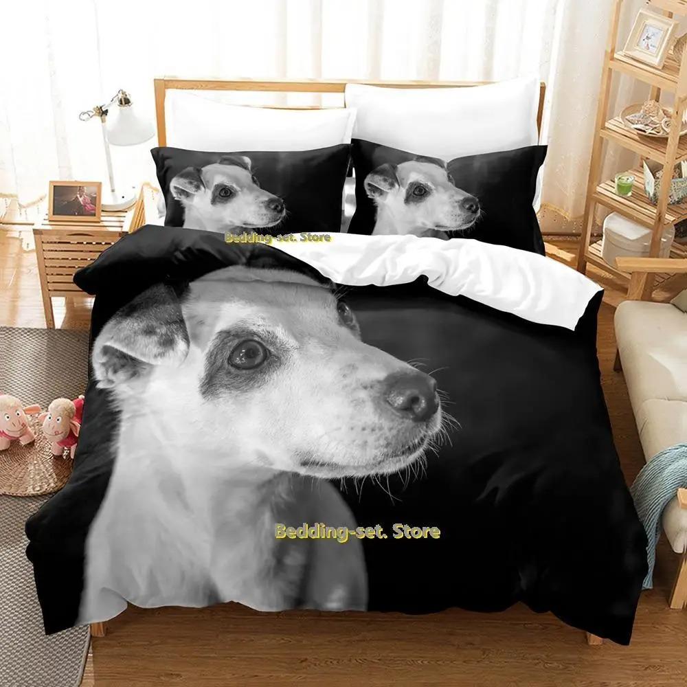 

Новий набір постільної білизни Джек Рассел тер єр Односпальне ліжко з двома односпальними ліжками розміру king-size для дорослих і дітей. Комплекти ковдр для спальні. US Twin 173x218cm