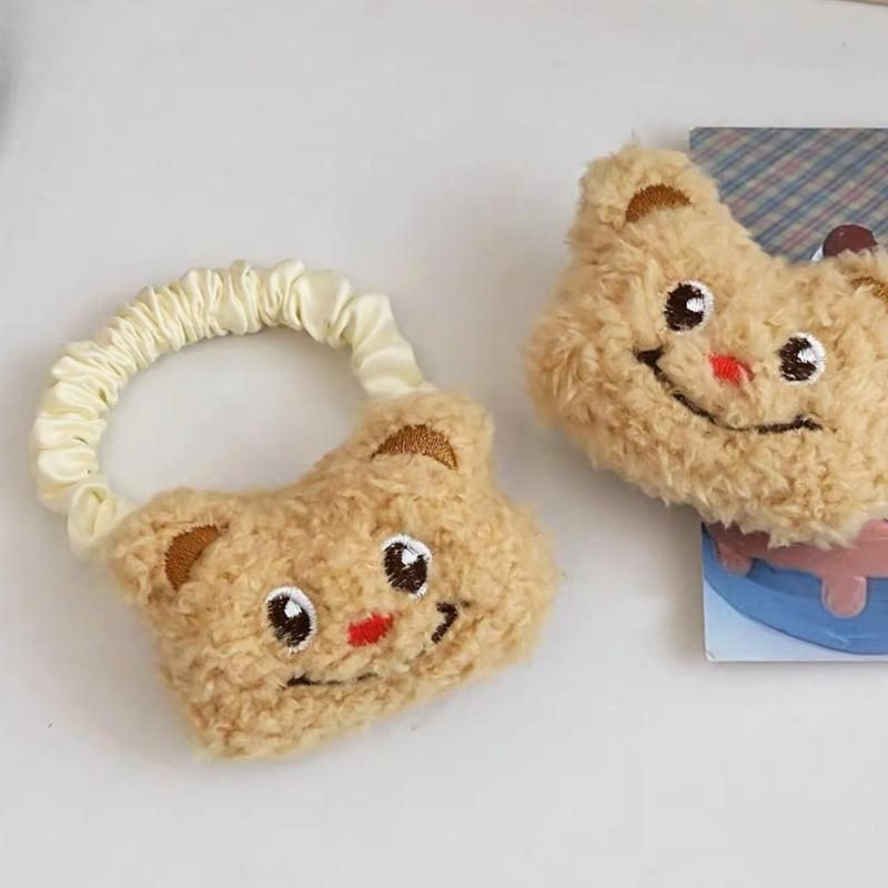 Fun Brooch Smile Photo Booth Props Bear Furry Hair Clip Hair Tie Party Headpiece Fun Hair Tie for Music Festivals