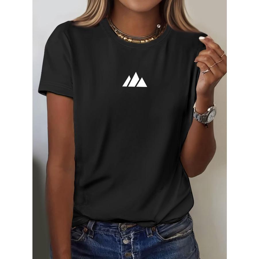 100% Cotton Short Sleeved T-shirt for Women Summer, Fashionable, Comfortable, Breathable, Round Neck Casual Top