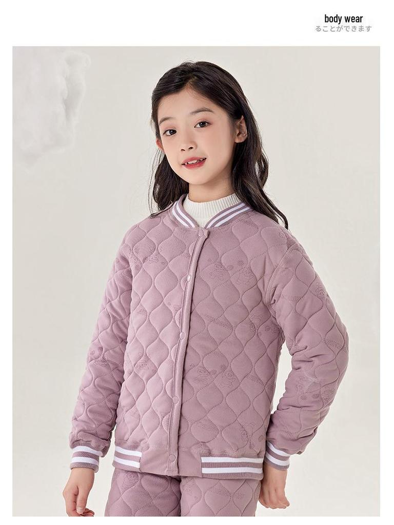 Winter-Schuluniform für Kinder: Warme gesteppte Baumwolljacke für Jungen (Sekundarstufe I und II) - Hauskleidung Top