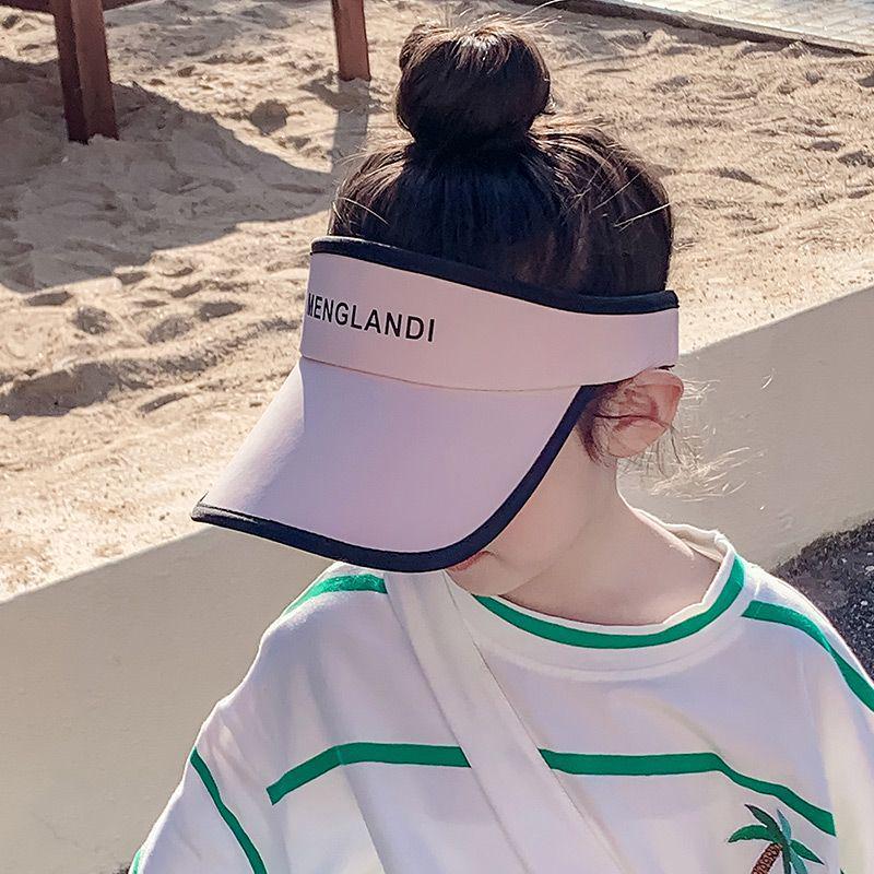 Kids' UV-Protection Ponytail Sun Visor - Boys' and Girls' Fashionable Topless Summer Hat