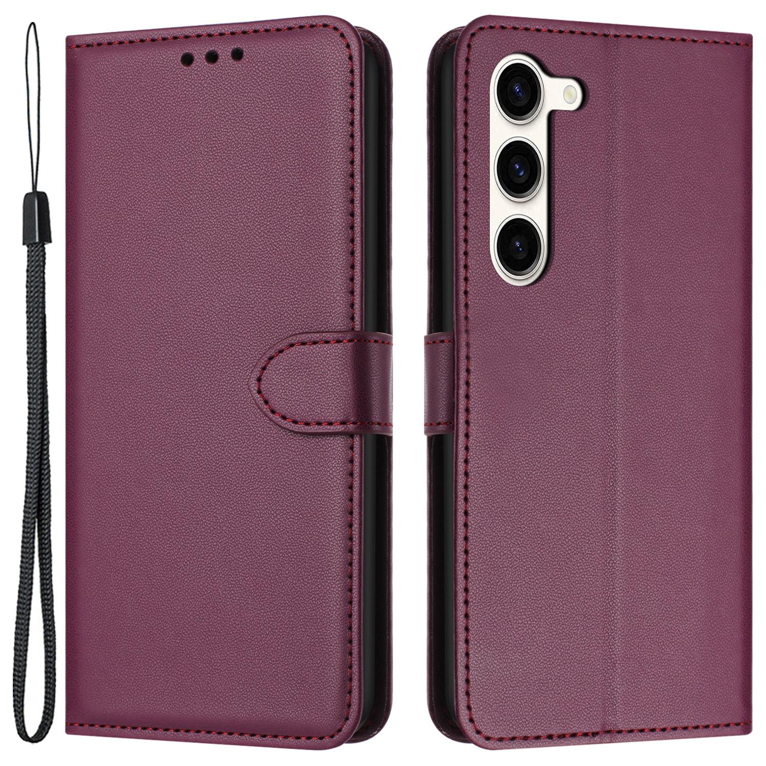 

For Samsung Galaxy S23+ Phone Case Anti-Drop Stand Leather Wallet Cover Purple