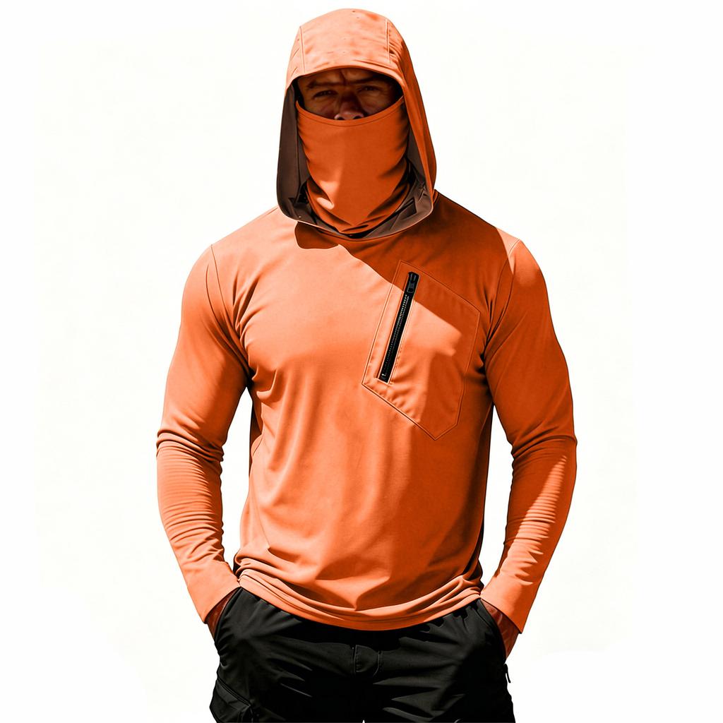 Men's Casual Hooded Long Sleeve Sunscreen Top