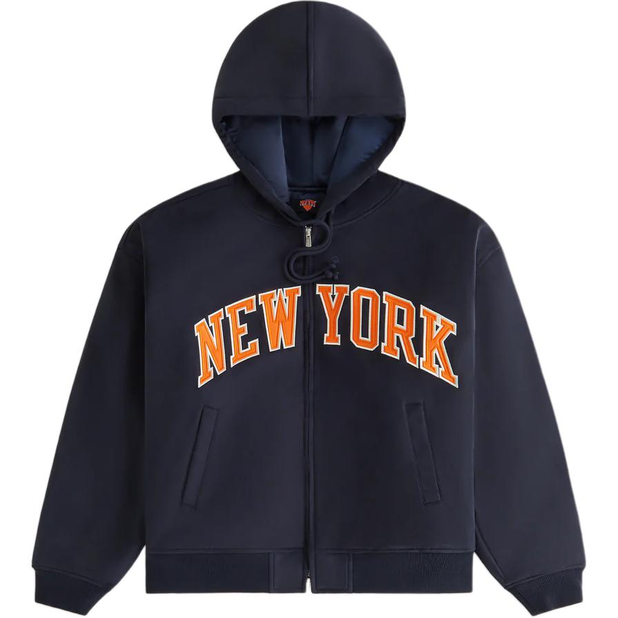 

Kith X New York Knicks Коллаборация FW24 Модный Логотип Худи на Молнии Женская Куртка Ночь KHW010228-413 S
