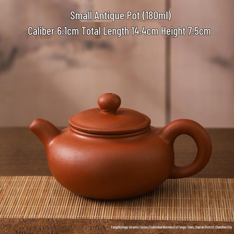 Classic Antique Style Red Clay Zisha Teapot for Office and Home Brewing
