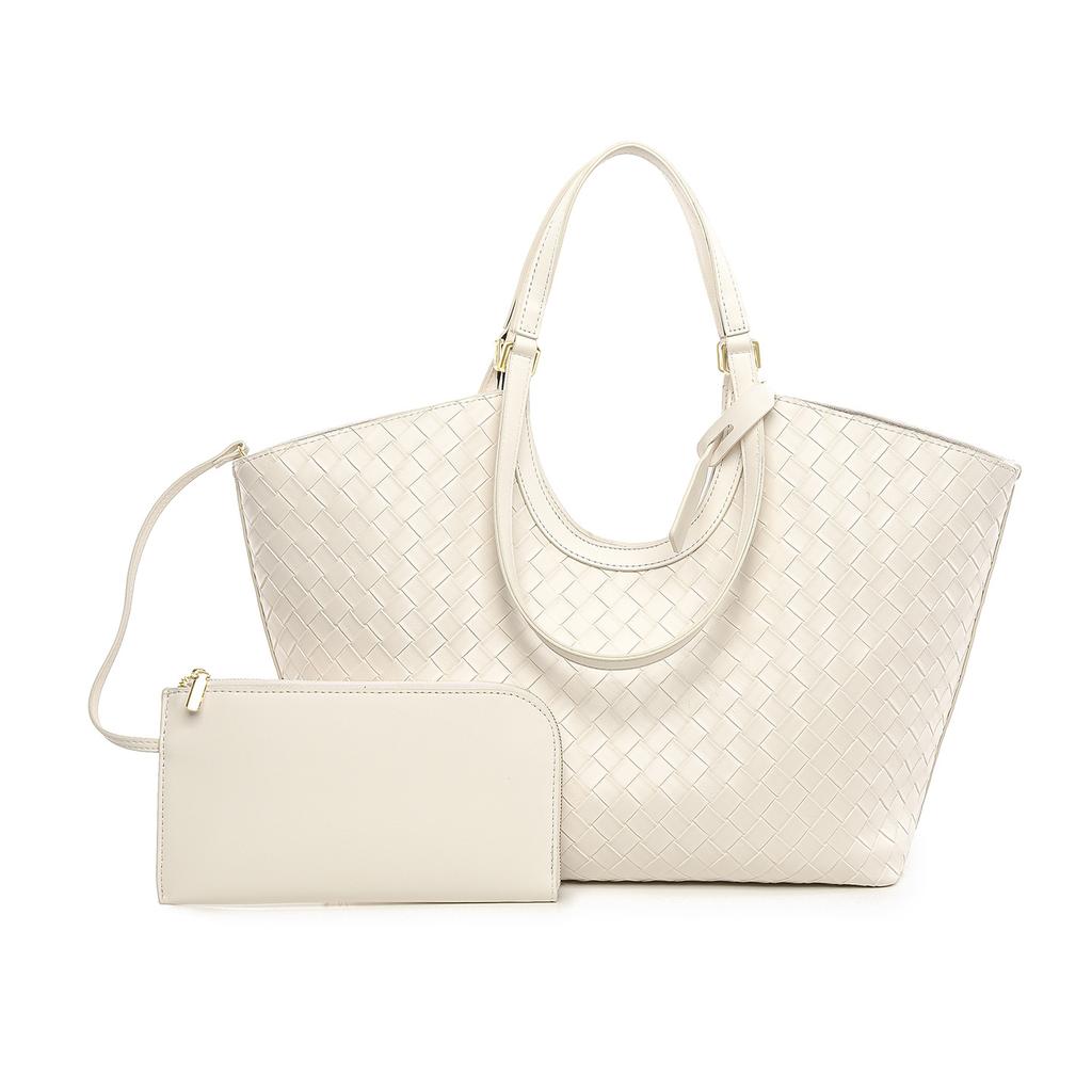 Tote Bag Woven Pattern Bag High Sense Retro Fashion Women'S Bag Large Capacity Commuter Shoulder Bag Women