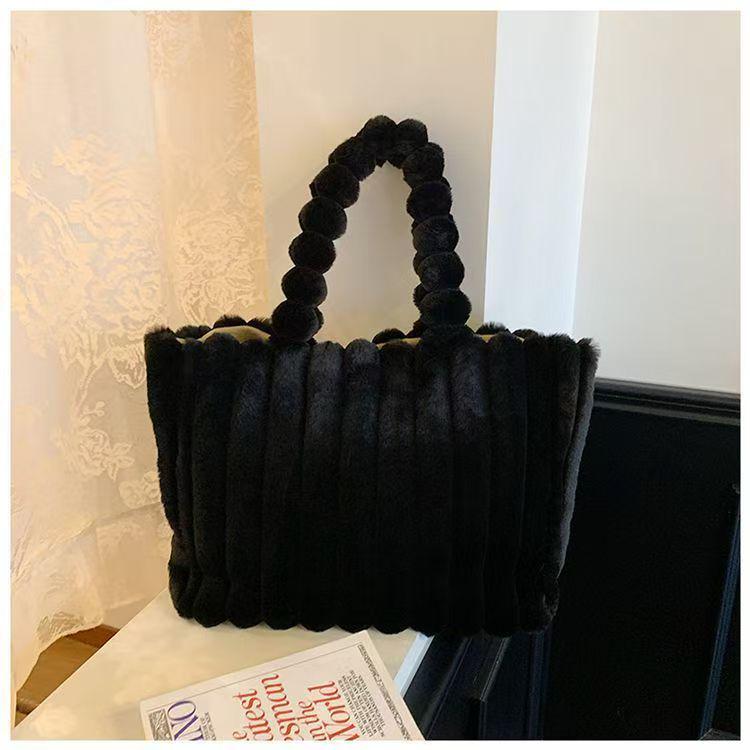 Large Plush Tanghulu Tote - Cute, Fashionable, Single-Shoulder Handbag for Autumn/Winter