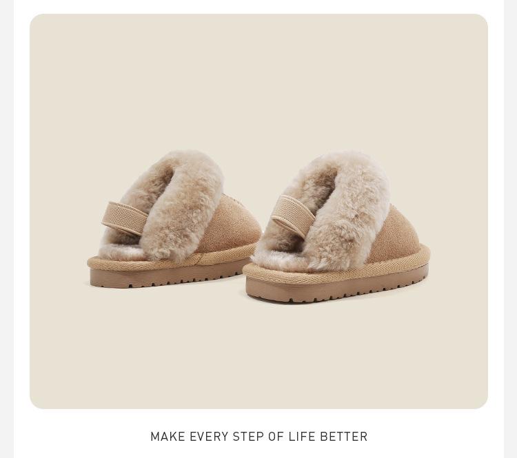 Fleece-Lined Cotton Slippers: Boys'/Girls' Toddler Walking Shoes, Warm Baby Pre-Walking Winter Footwear.