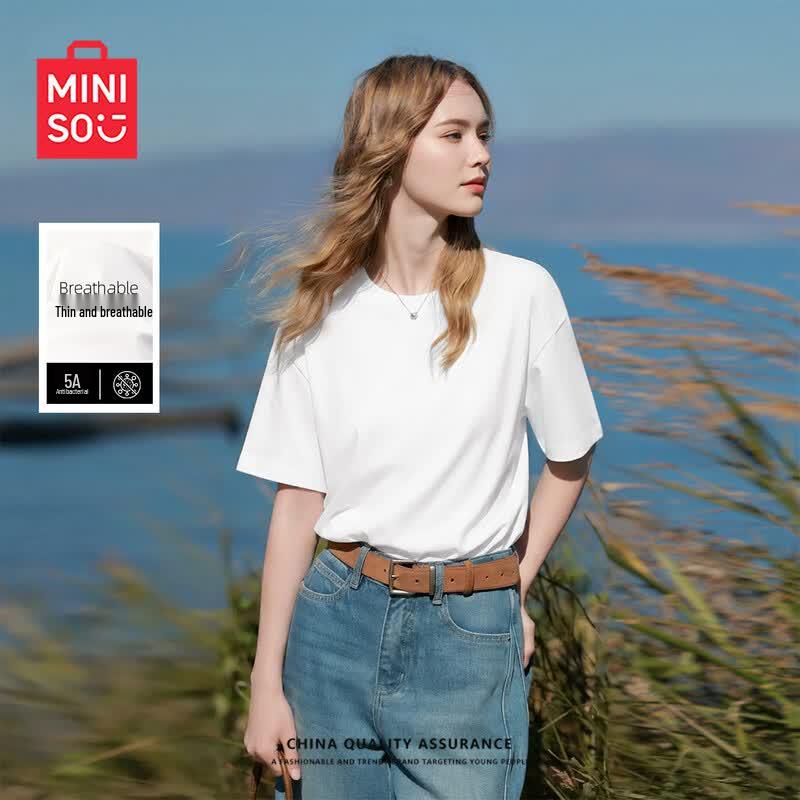 MINISO Women s Quick-Dry Loose Fit Short Sleeve T-Shirt XL