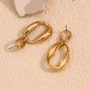 MamacitaSlay 316L Stainless Steel Irregular Double O Letter Earrings Waterproof 18K Gold Plated Jewelry Women's Charm Earrings