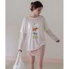 Age-reducing Puppy Printed Fake Two-piece Long-sleeved T-shirt Women's Summer Thin Design Loose Sunscreen Shirt Top