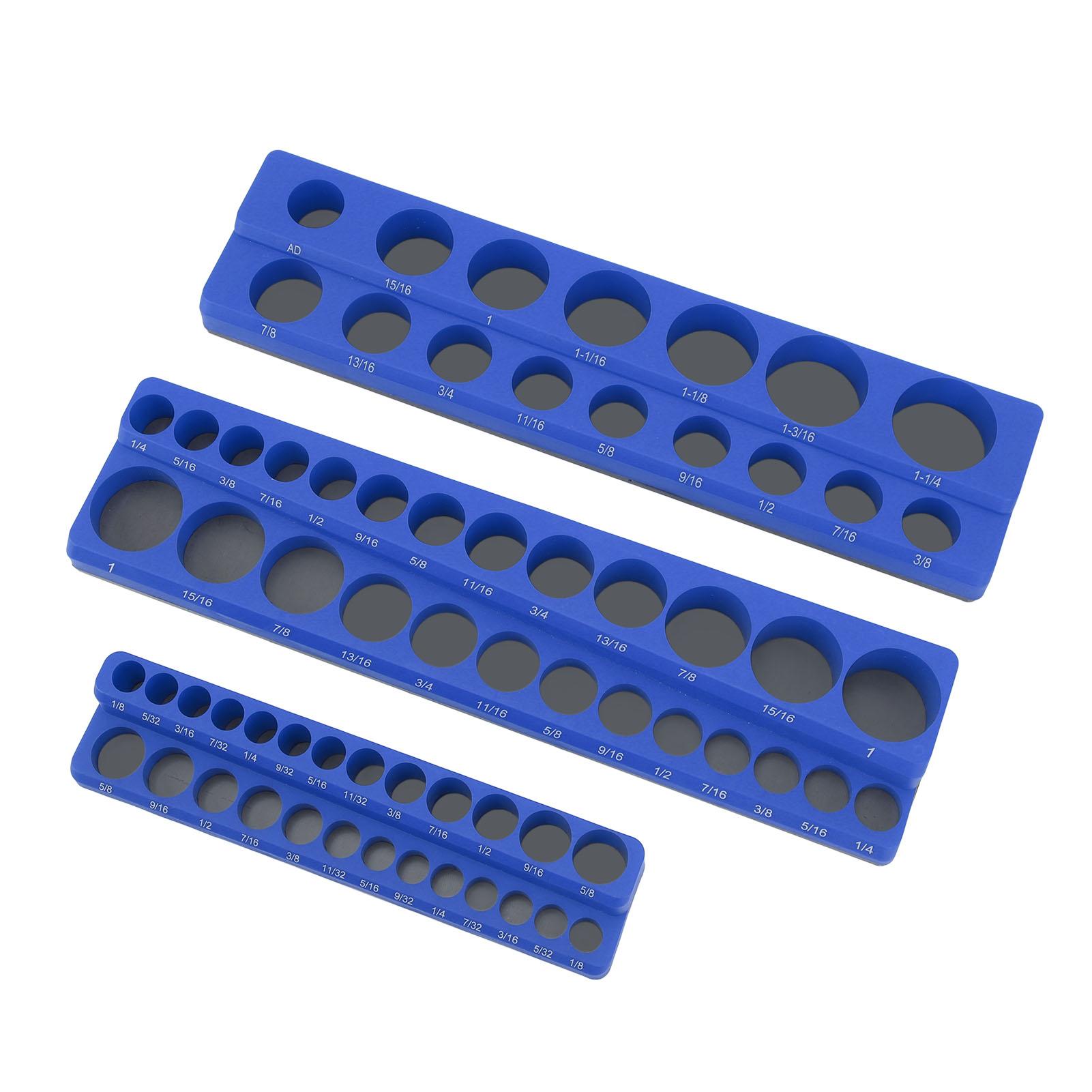 

3 шт., набор-органайзер с магнитными розетками, 1/4 дюйма, 3/8 дюйма, 1/2 дюйма, лоток для хранения розеток, мощный портативный так Metric