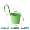 Hanging Tin Flower Pot with Detachable Hook for Courtyard or Fence