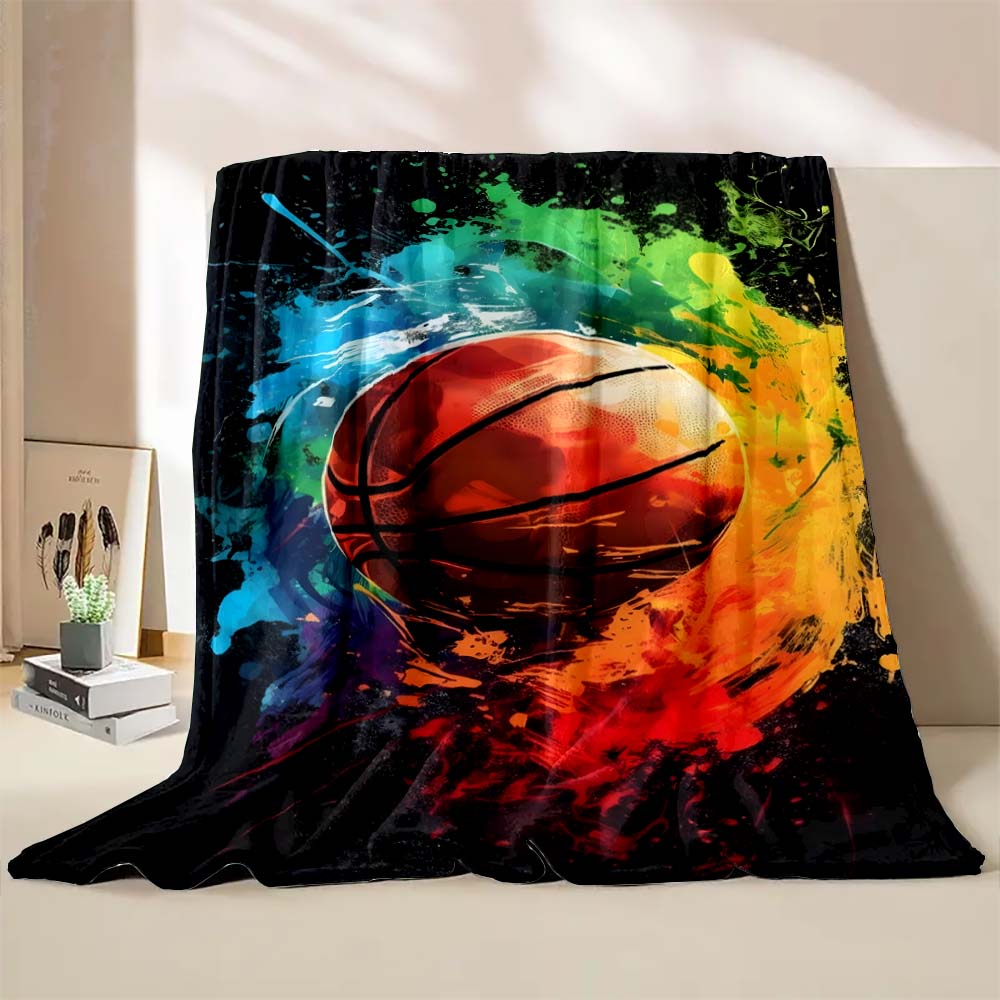 6 Sizes Basketball Art Printed Blanket Warm Soft and Comfortable Home Travel Blanket Sofa Bedding Cover Blanket Holiday Gifts