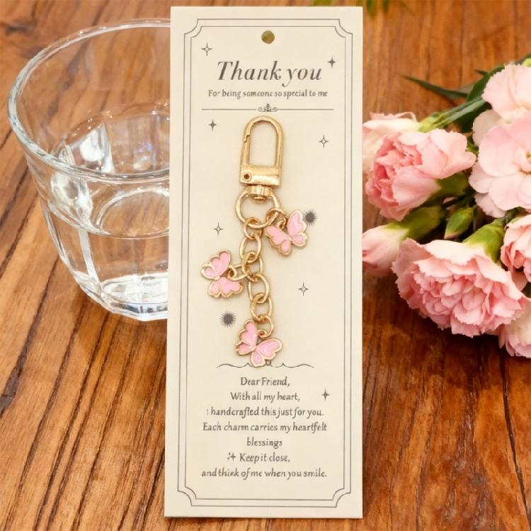 Practical Butterfly Keychain Metal Construction Secure Closure for Keys and Bag Decors Everyday Convenience and Style