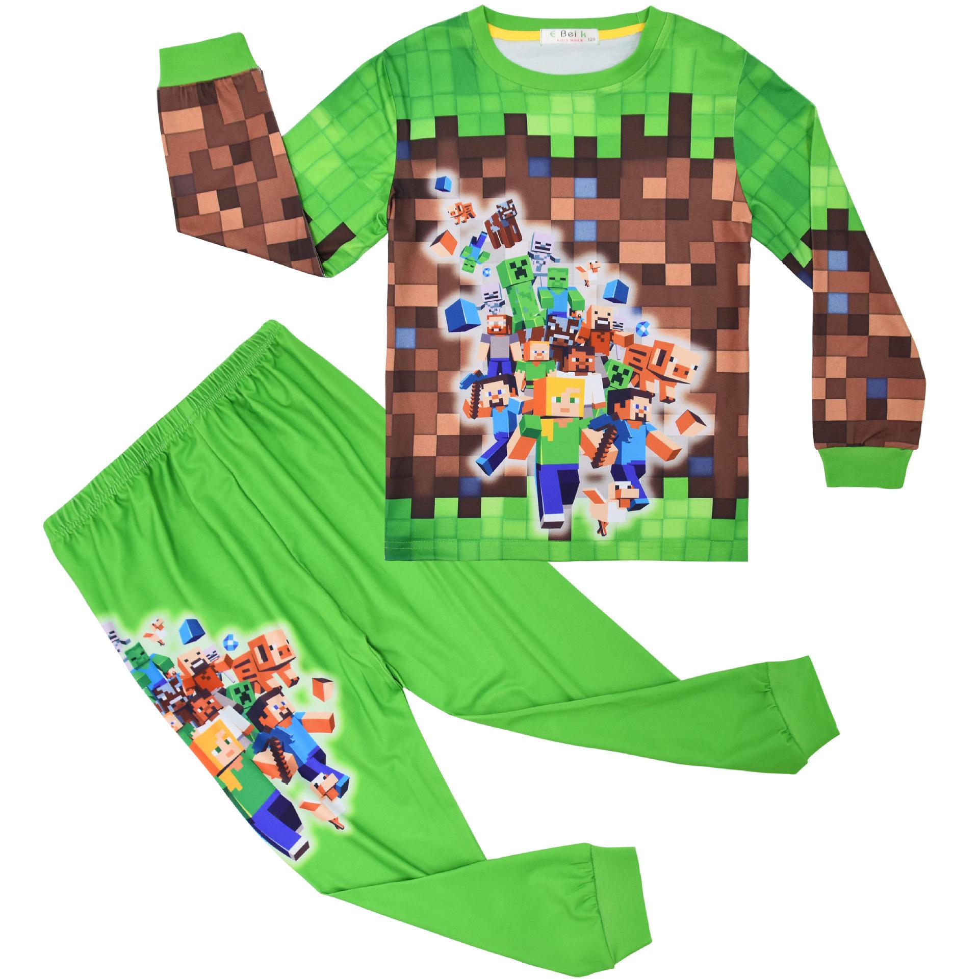 

Animated Cartoon Digital Printing Medium And Older Children S Loungewear Set Long-Sleeved Two-Piece Pajamas Pants 6028 120