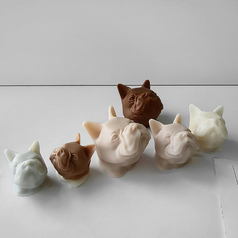 Dog Head Candle Mold DIY Aromatherapy Candles Casting Molds Handcrafted Epoxy Resin Ornaments for DIY Enthusiasts