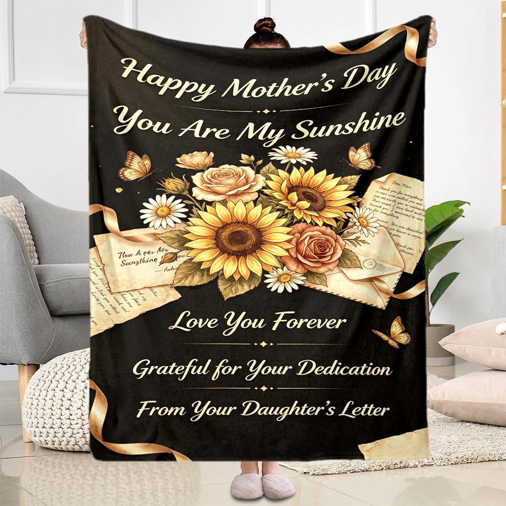 Mother's Love And Sunshine Blanket Suitable for Sofas,travel, Living Rooms Also a Good Gift for Friends and Family Suitable for All Seasons.