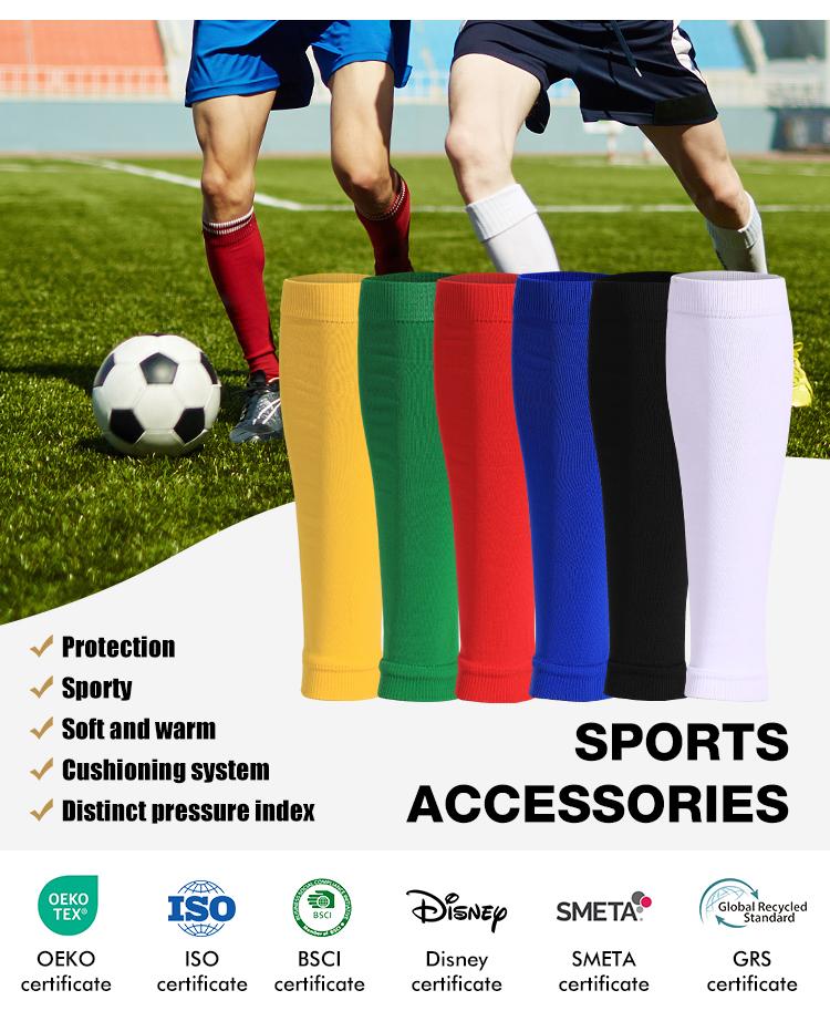 Customized Football Calf With Hole Compression Leg Warming Sports Leg Sleeves Socks Adult Men's Leggings