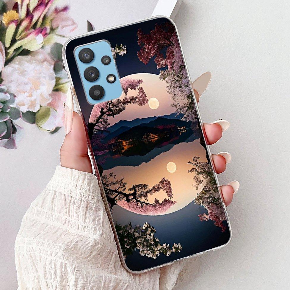 For Samsung A32 5G Case SM-A326B Clear Cute Cat Fashion Funny Painted Back Cover For Samsung Galaxy M32 5G Phone Case SM- M326B