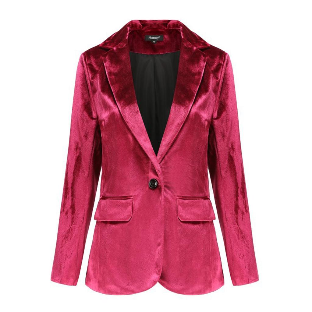 Women's Fashion Jacket Casual Solid-color Long-sleeved Suit Jacket