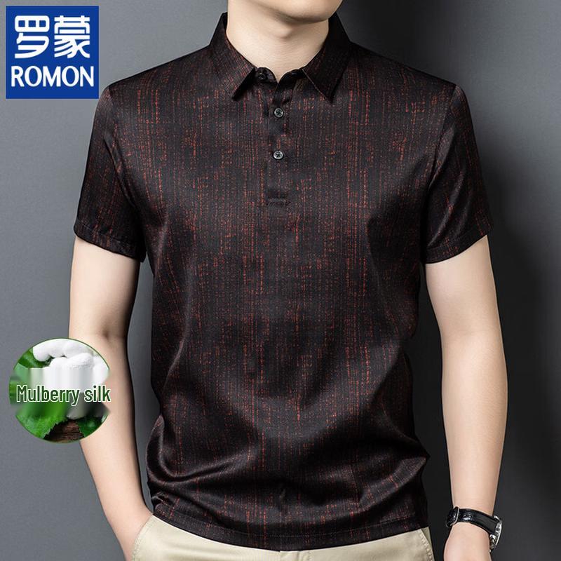 ROMON Men s Silk Blend Polo T-Shirt 52