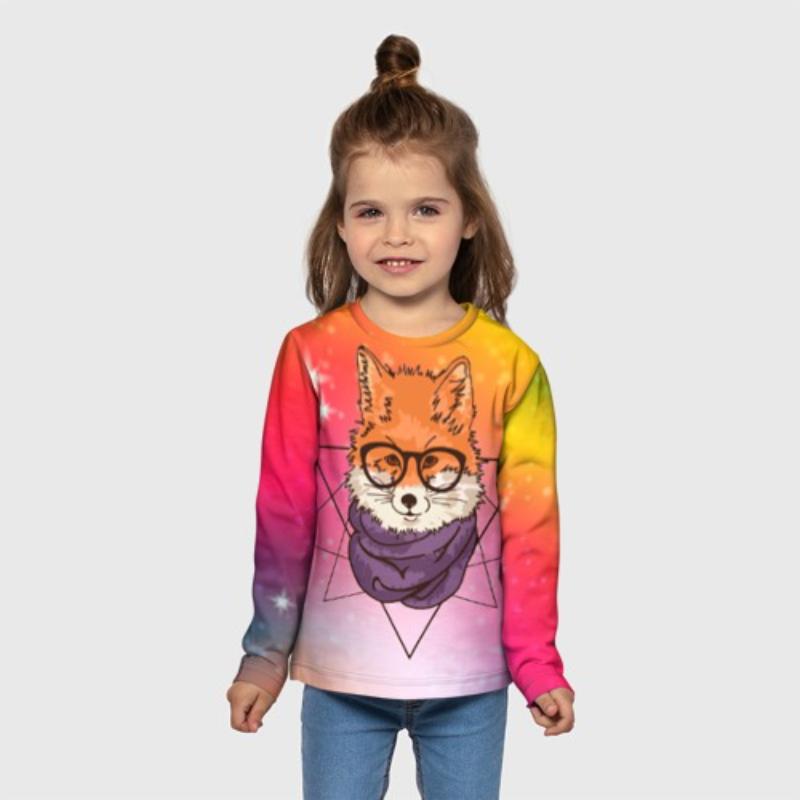 Children's Cartoon Animal Cat Dog Print Colorful Cute T-shirts Boys Long Sleeved Fashionable Soft Comfortable Top