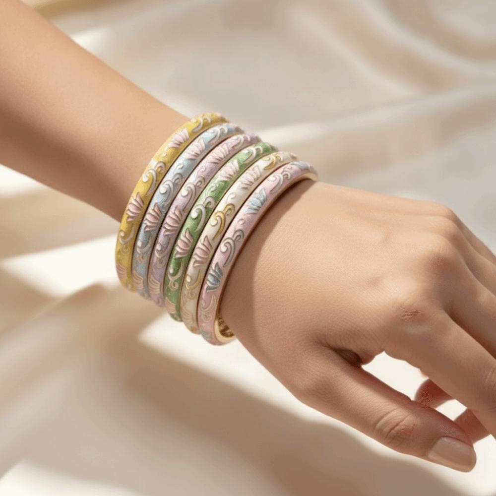 Colorful Vintage Cloisonne Bangle Traditional Women's Hand Bracelet Jewelry Gifts