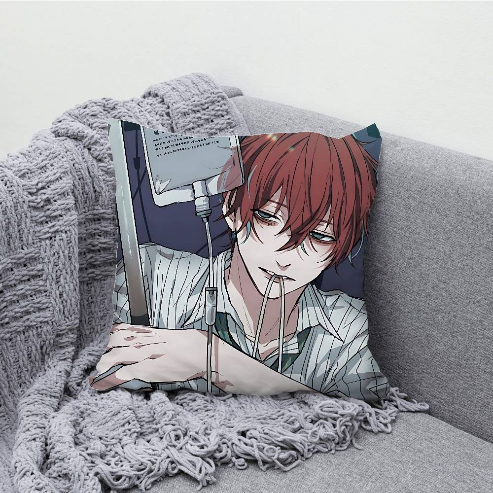Yandere D-Doppo K-Kannonzaka Pillow Case Print Polyester Fiber 40X40 cm Home Sofa Throw Cushion Cover Decoration