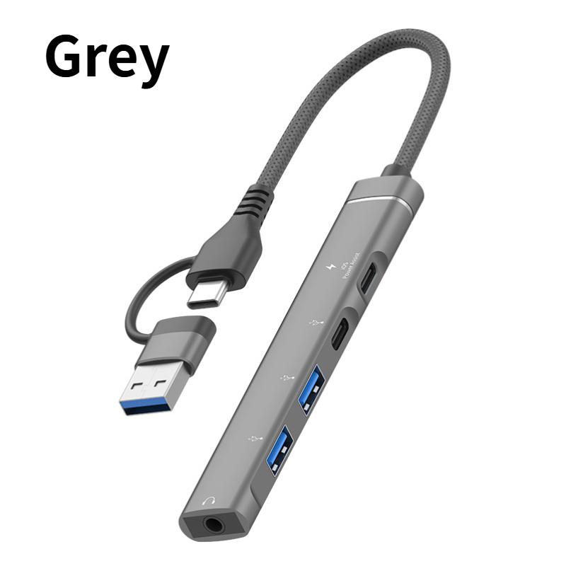 USB+Type-C To 3.5mm Audio Adapter OTG USB Hub to Laptop Universal Computer Docking Station Splitter, for PC Multiport Adapter
