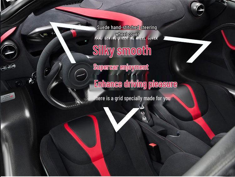 Suede Hand-Sewn Steering Wheel Cover for Buick: Envision, Excelle, Regal, LaCrosse, Encore.