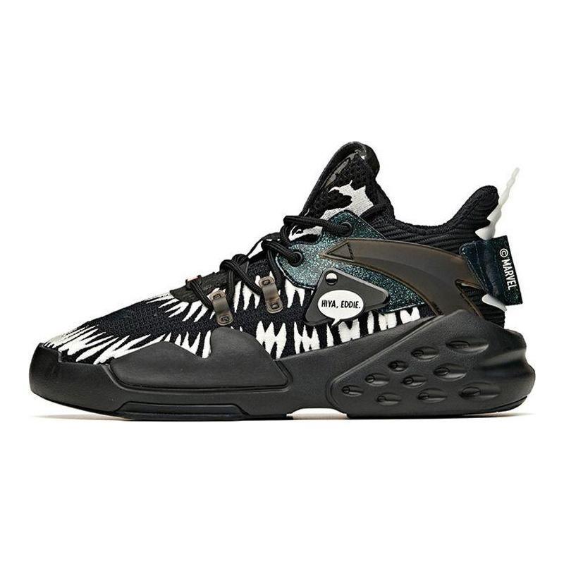 Marvel × Anta Badao mid-top skate shoes black, non-slip and cushioned 912118088-3 39