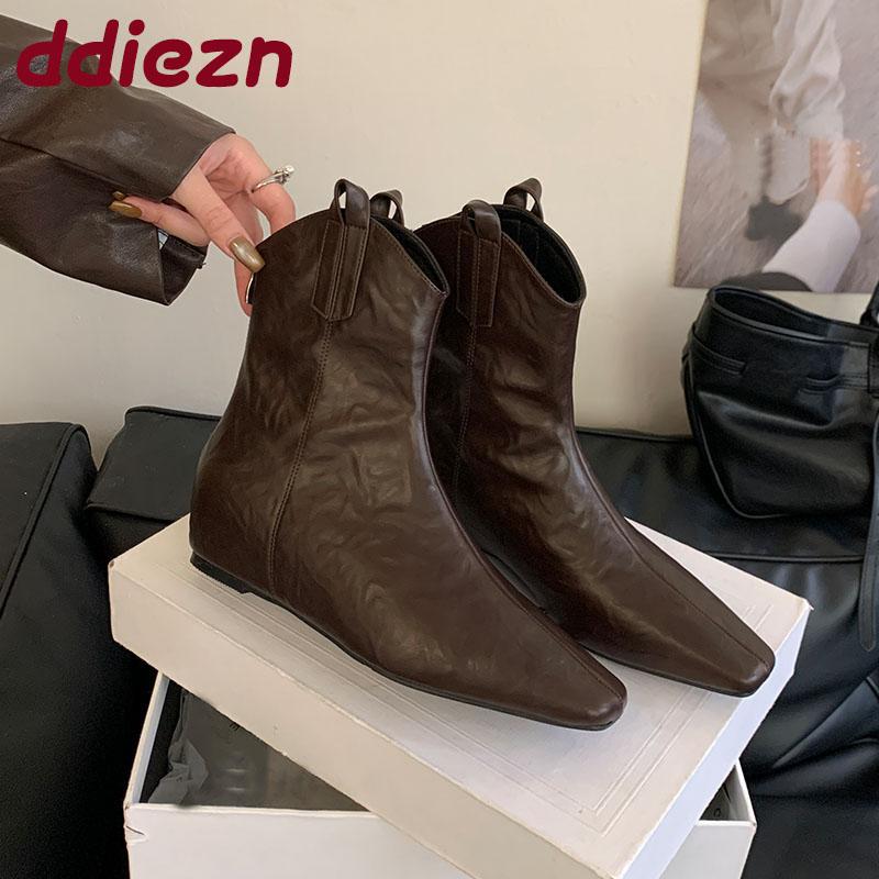 Fashion Female Zippers Ladies Chelsea Ankle Boots With Height Increasing Fashion Pointed Toe Footwear Women Short Boots Shoes lady