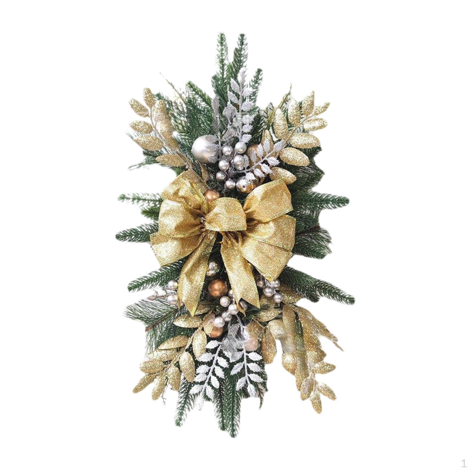 

Christmas Wreath Artificial Xmas Garland Home Decor Hanging Ornament Stairway Swag for Porch