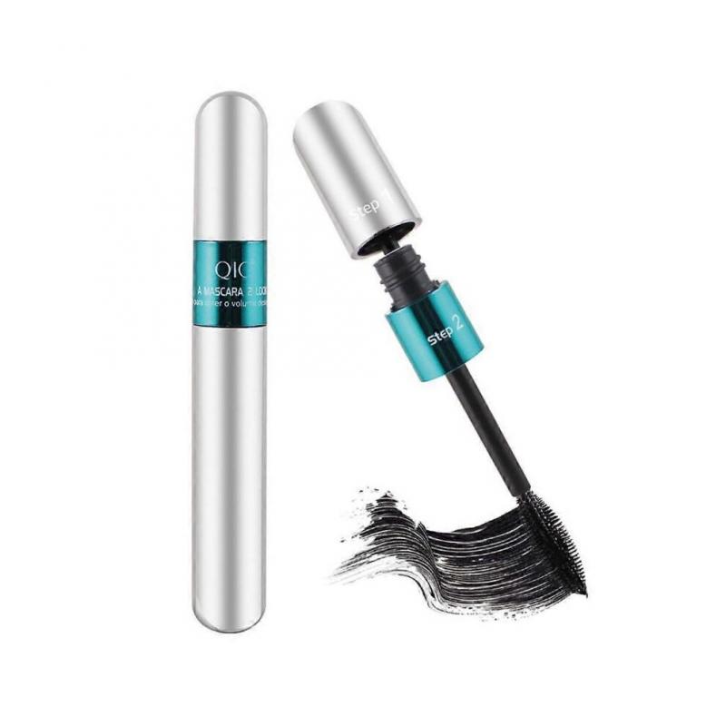 QIC Wimpernvoluminizer 4D Faser Wasserfest Langanhaltendes Mascara 2-in-1 Bürste