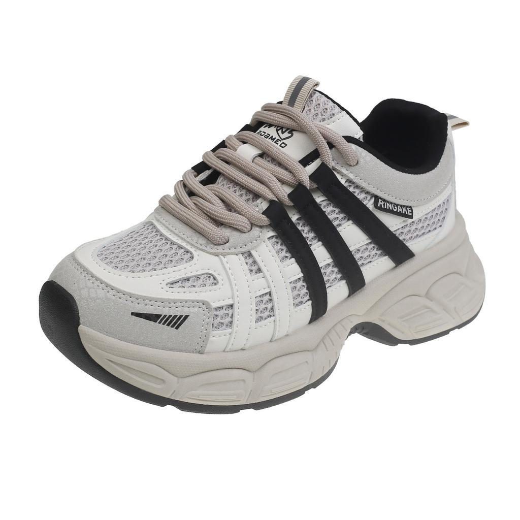 Dad shoes spring new thick-soled heightened mesh breathable casual sneakers