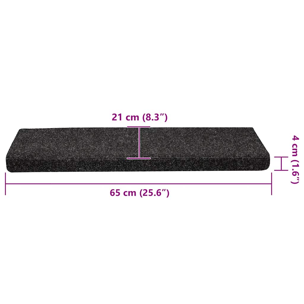 Maty Na Schody Samoprzylepne 30 Szt. Czarne 65X21X4 Cm