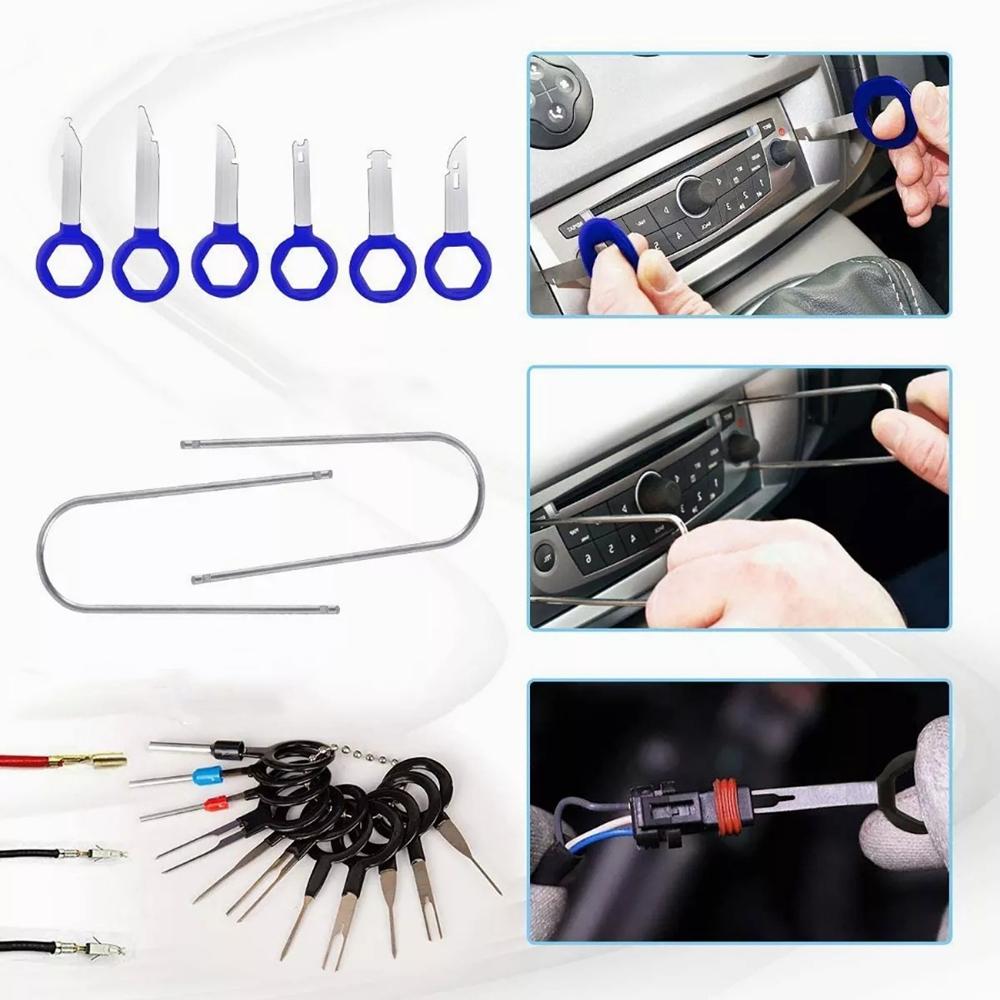 

38pcs Trim Removal Tool Kit Car Pry Tool Door Panel Stereo Trim Remover Tool Auto Clip Pliers Fastener Remover with Storage Bag
